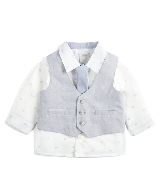 Linen Waistcoat, Shirt and Tie - 3 Piece Set image number 1