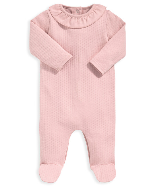 Pink Pointelle Sleepsuit image number 1