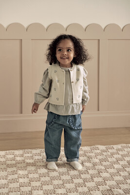Knitted Girls Waistcoat & Top Set