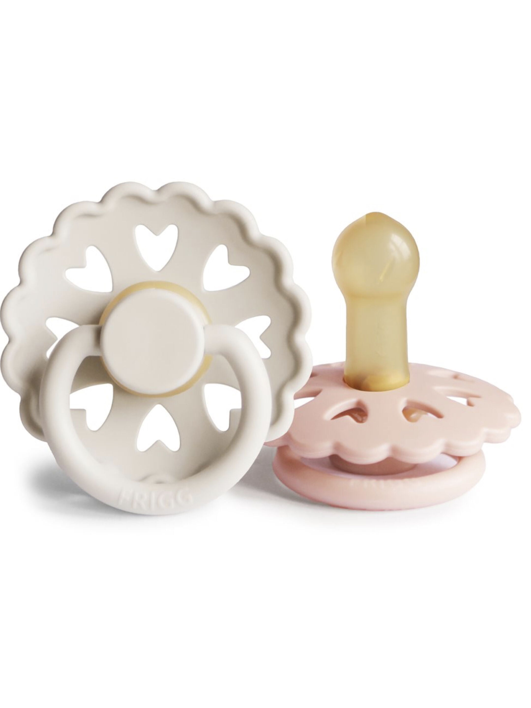 FRIGG Fairytale Latex Baby Pacifier 6-18M 2-PackCream/Blush Size 2