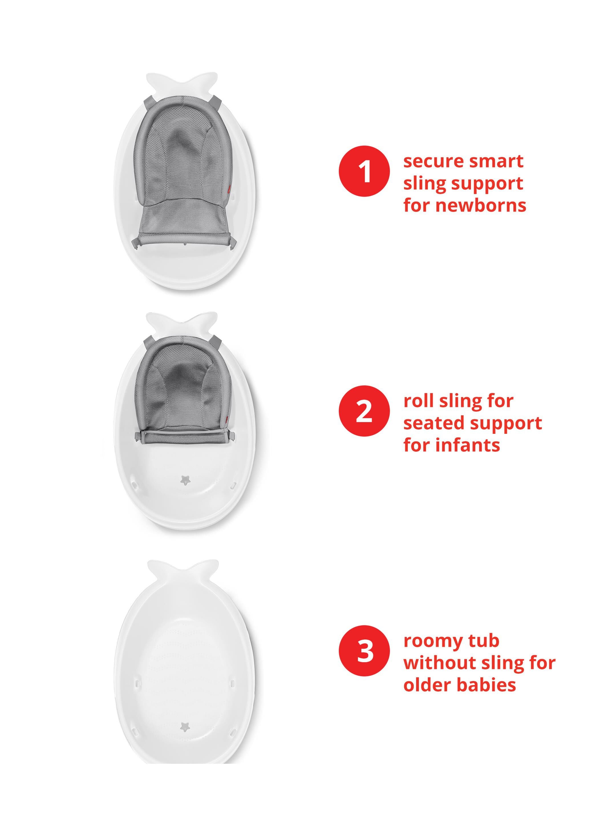 Skip Hop Moby Smart Sling 3-Stage Baby Bath Tub &mdash; White image number 6