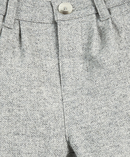 Herringbone Textured Trousers - Grey image number 3