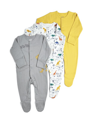 Pack of 3 Dino Sleepsuits