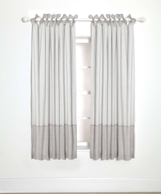 Lined Tie Top Curtains - Welcome to the World - 132 x 160cm image number 1