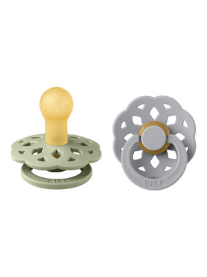 Bibs Boheme Pacifier 2 Pack Latex S1 - Sage / Cloud