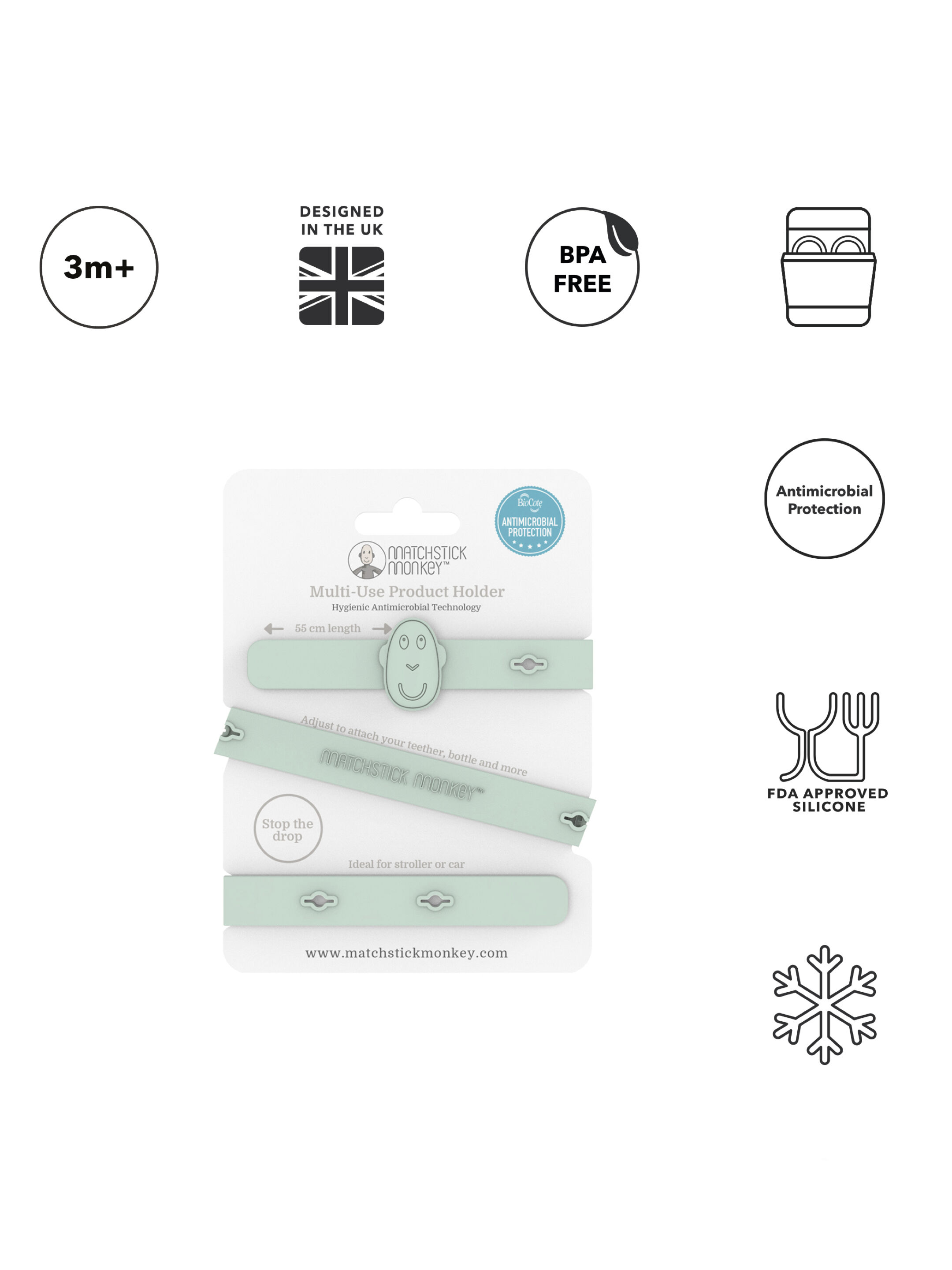 Matchstick Monkey Multi-Use Product Holder - Mint Green image number 3