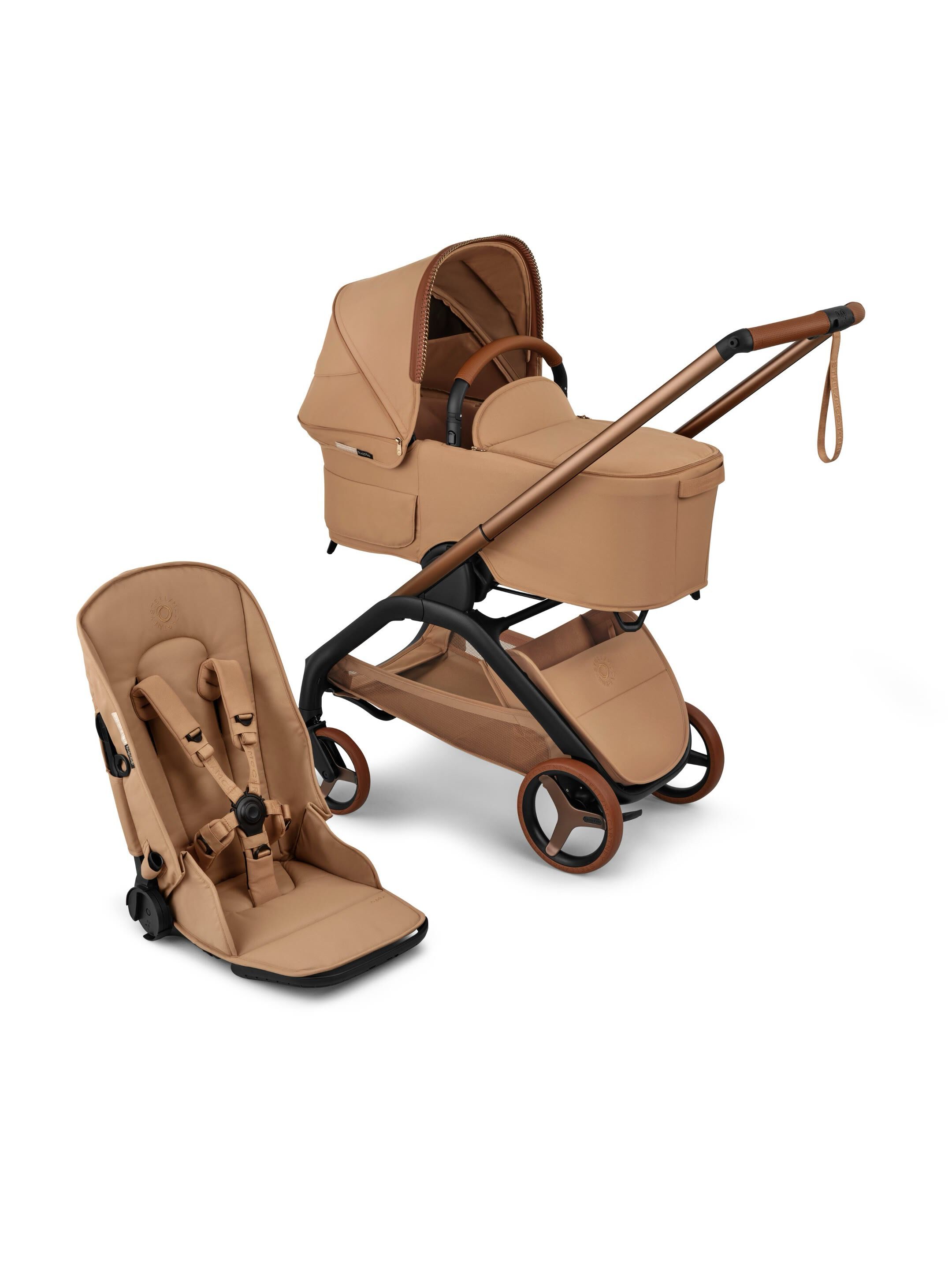 Bugaboo X StellaMcCartney Dragonfly Plus seat/bassinet complete ME Tobacco Brown