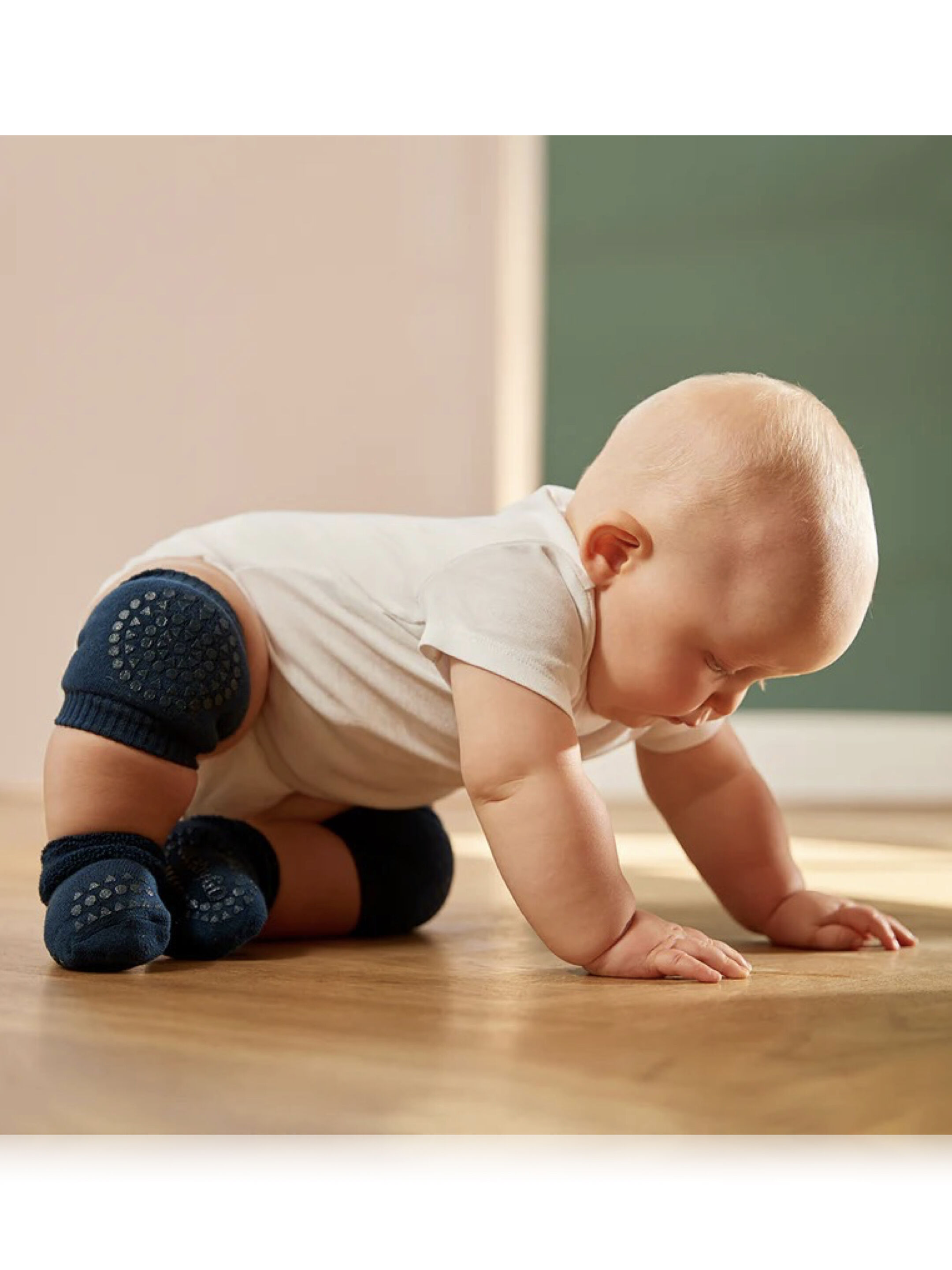 GoBabyGo Anti Slip Crawling Knee Pads - Navy Blue image number 1
