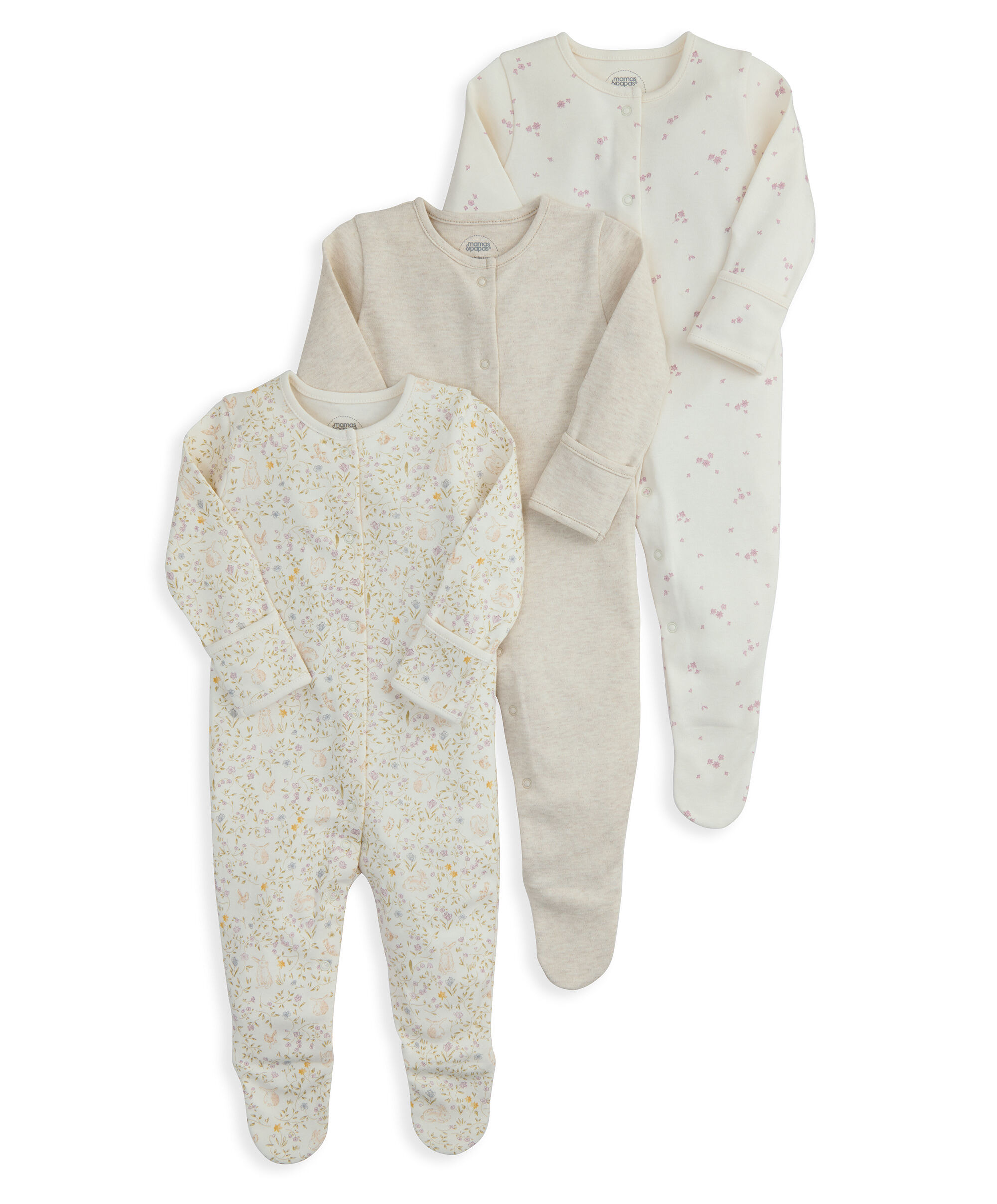Bunny Sleepsuits (Pack of 3) image number 2