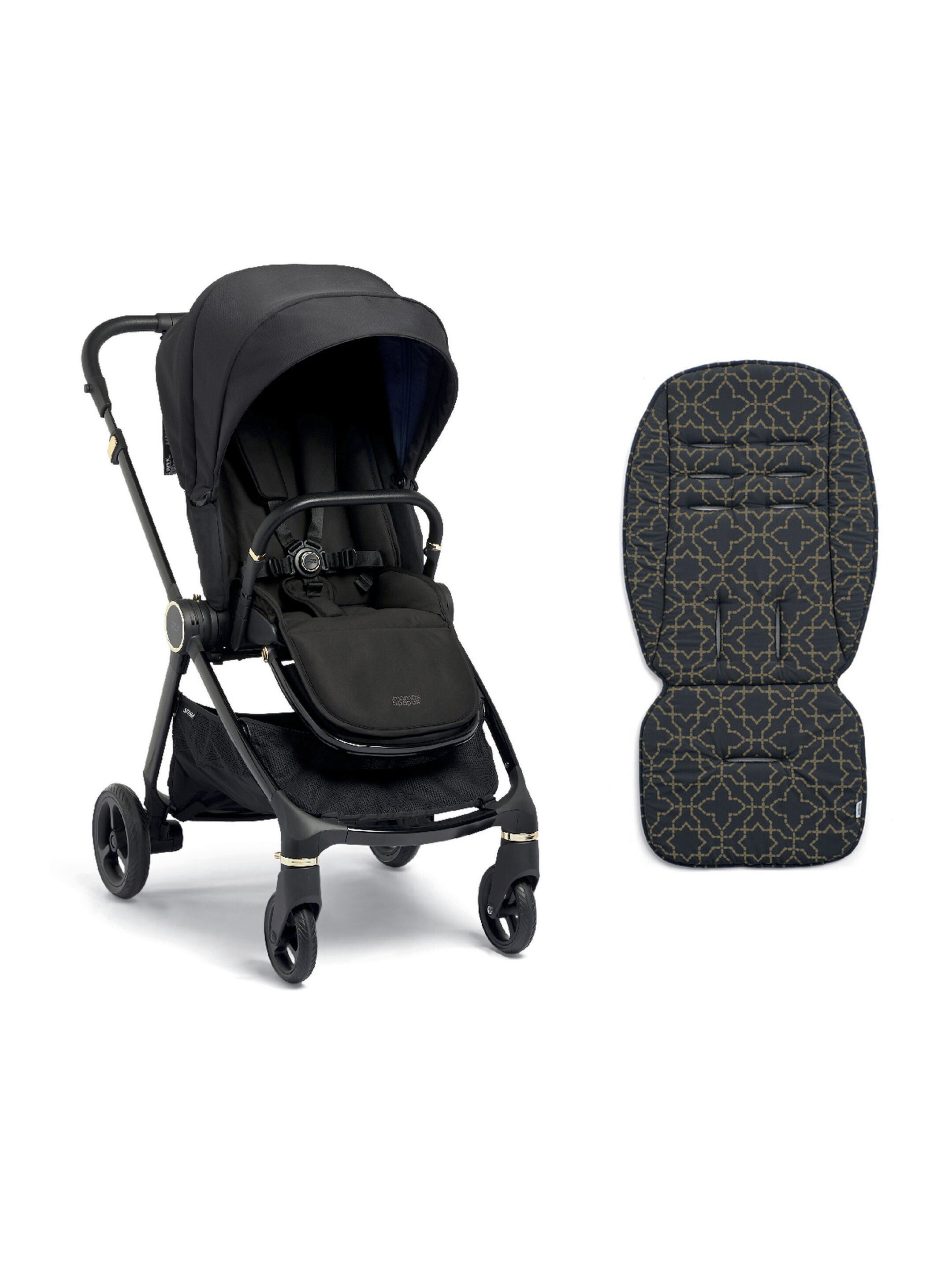 Strada Black Diamond Pushchair with Mashrabiya Luxe Memory Foam Liner image number 1