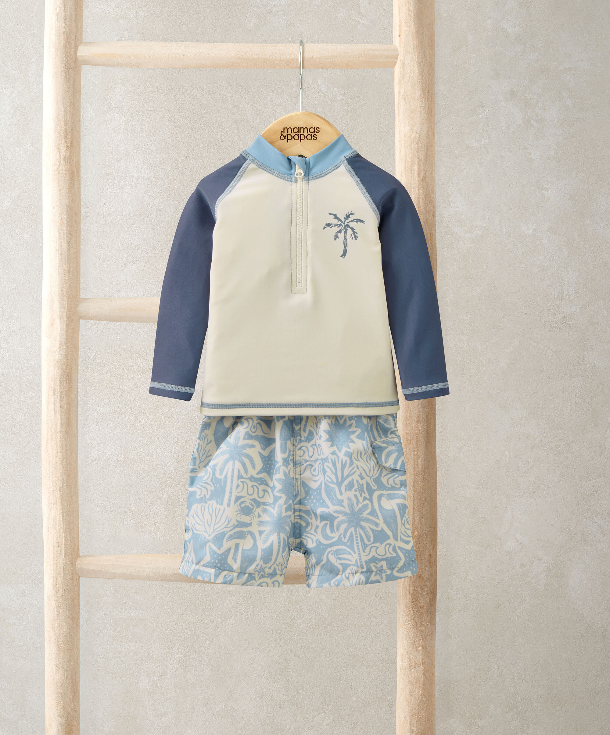 Board Shorts & Long-sleeved Top Outfit Set image number 1