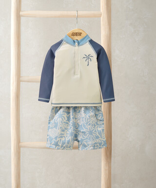 Board Shorts & Long-sleeved Top Outfit Set