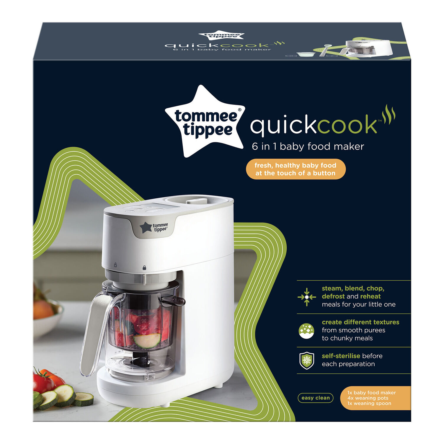 Tommee Tippee Quick Cook 6 IN 1 Food Maker with Long Sleeve Bibs Set  image number 3