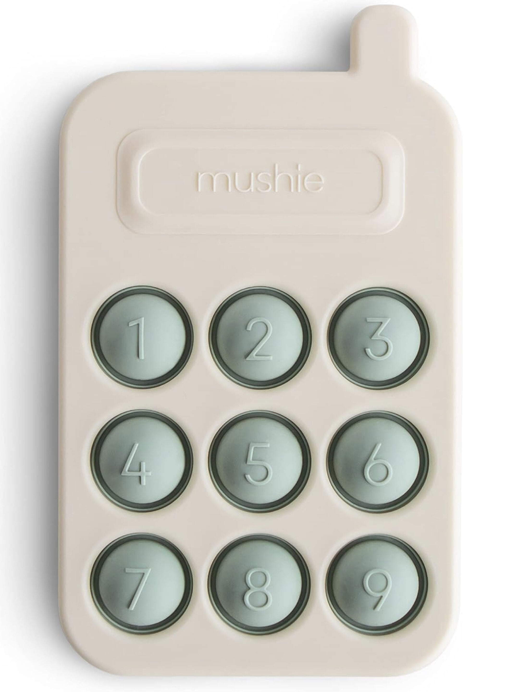 Mushie Phone Press Toy Cambridge Blue