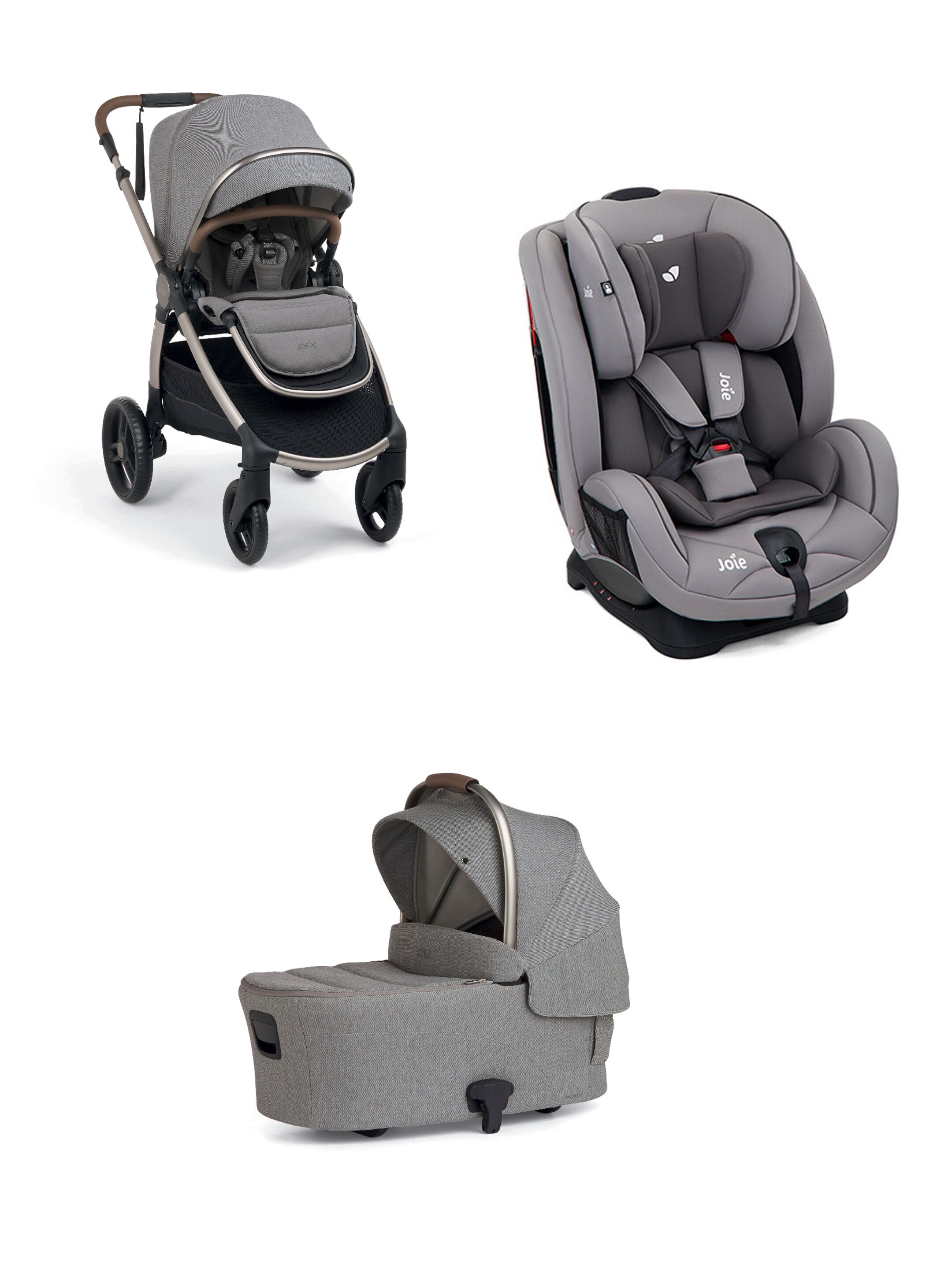 Ocarro 2 Pushchair and Carrycot Bundle with Joie Stages Car Seat (3 Pieces) - Eclipse