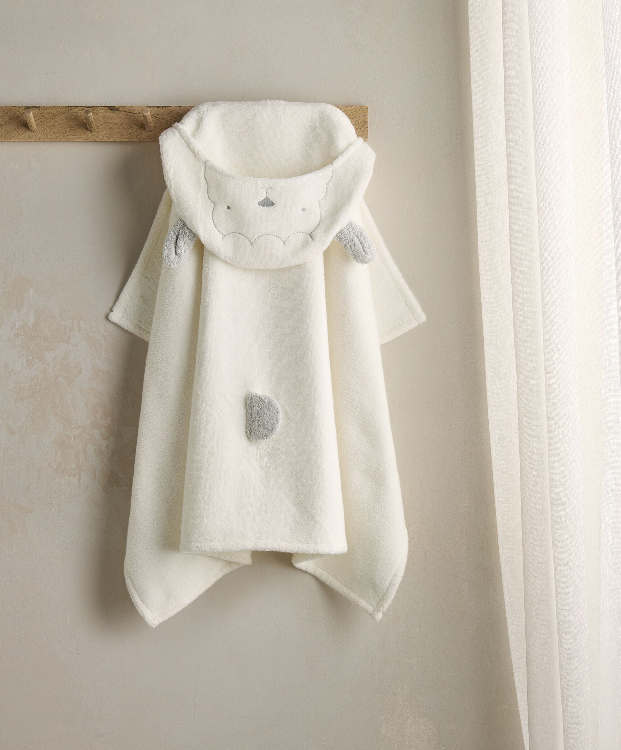 Hooded Baby Towel - Lamb image number 1