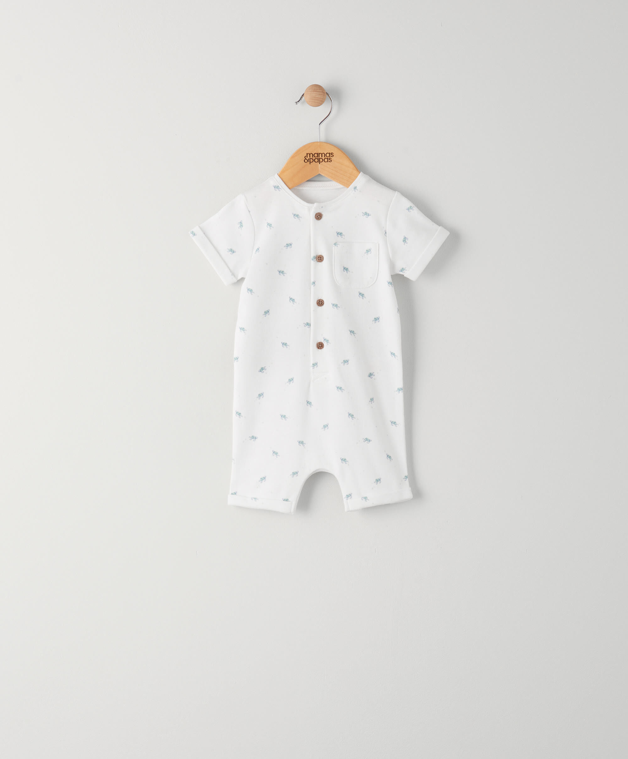 Turtle All Over Print Shortie Romper image number 1