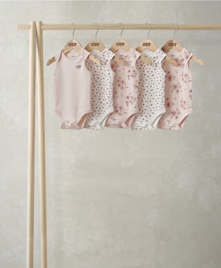 Mamas & Papas Watercolour Short-Sleeved Bodysuits (Pack of 5)
