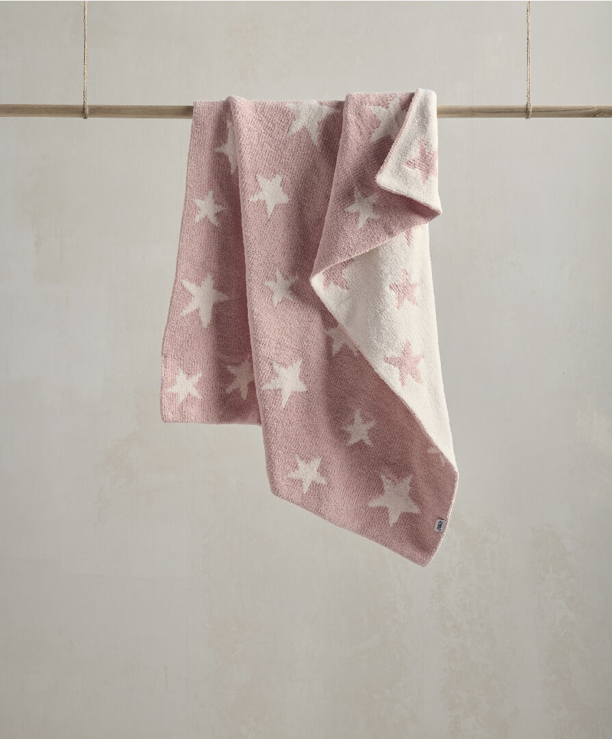 Chenille Blanket - Pink Star