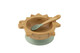 Citron Organic Bamboo Bowl 250ml Suction + Spoon Dino Green image number 1