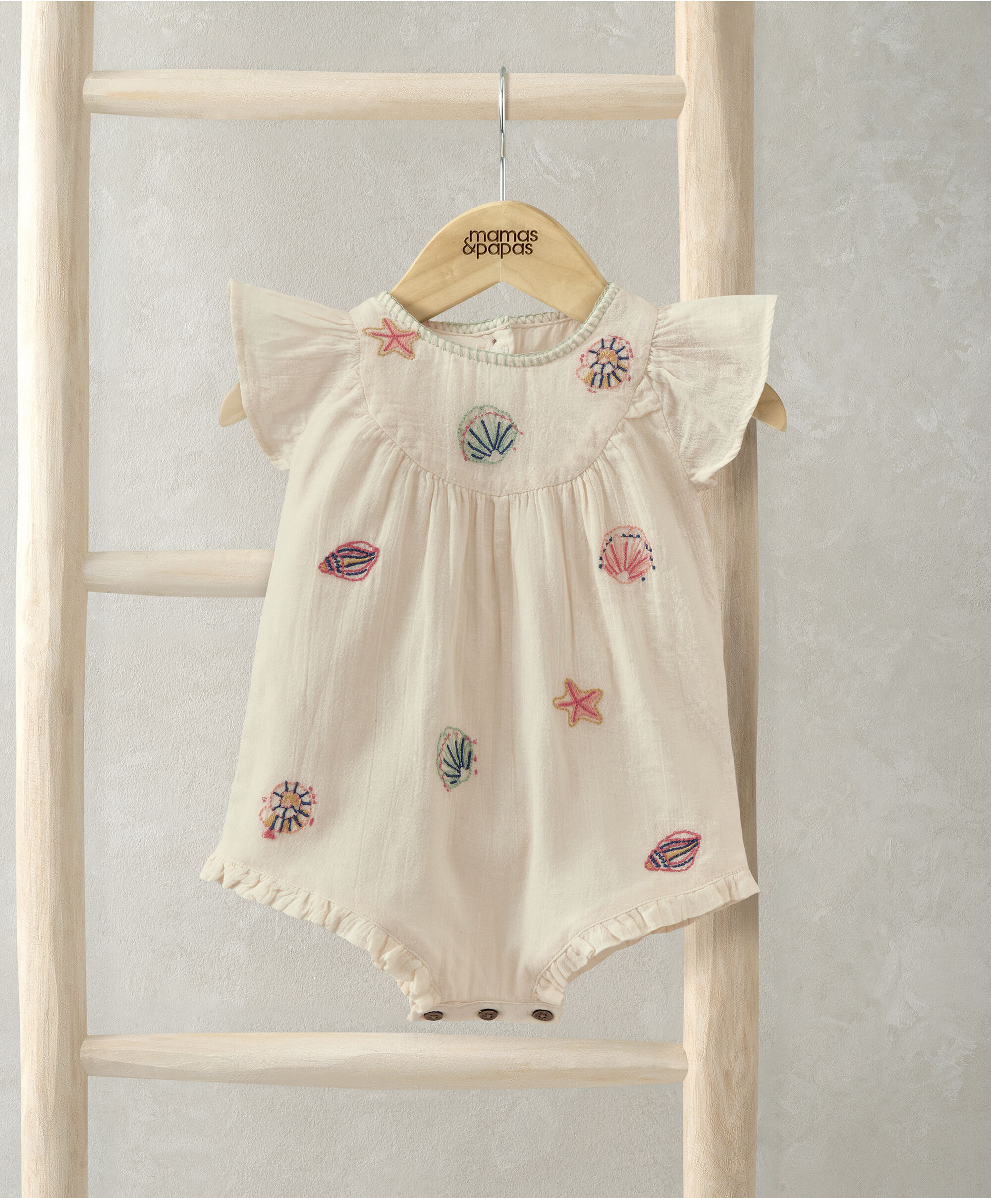 Pink Embroidered Romper