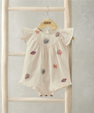 Mamas & Papas Pink Embroidered Romper