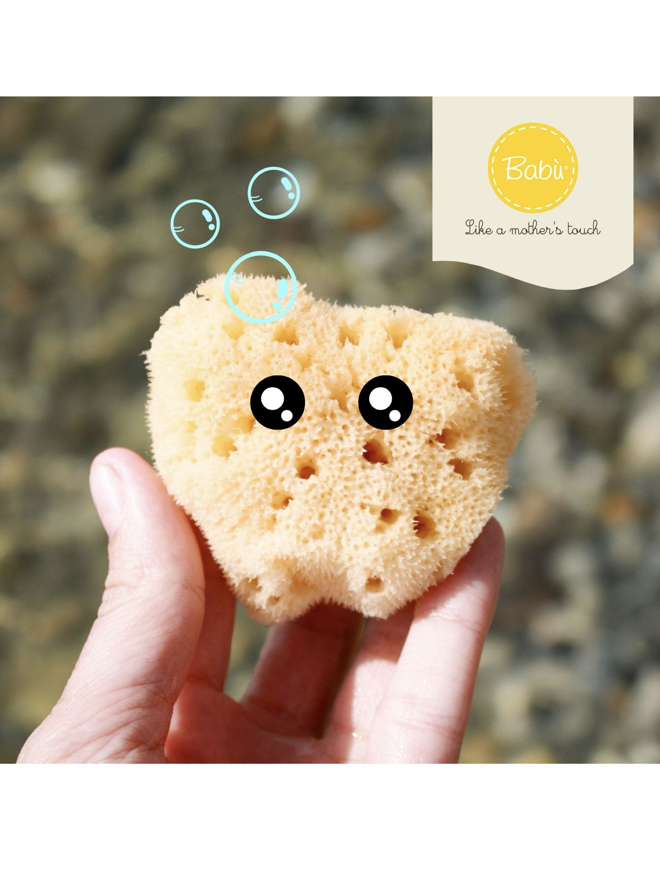 Babu Bellini Premium Fine Silk Sea Sponge 10cm - Natural Baby Bath Sponge image number 4