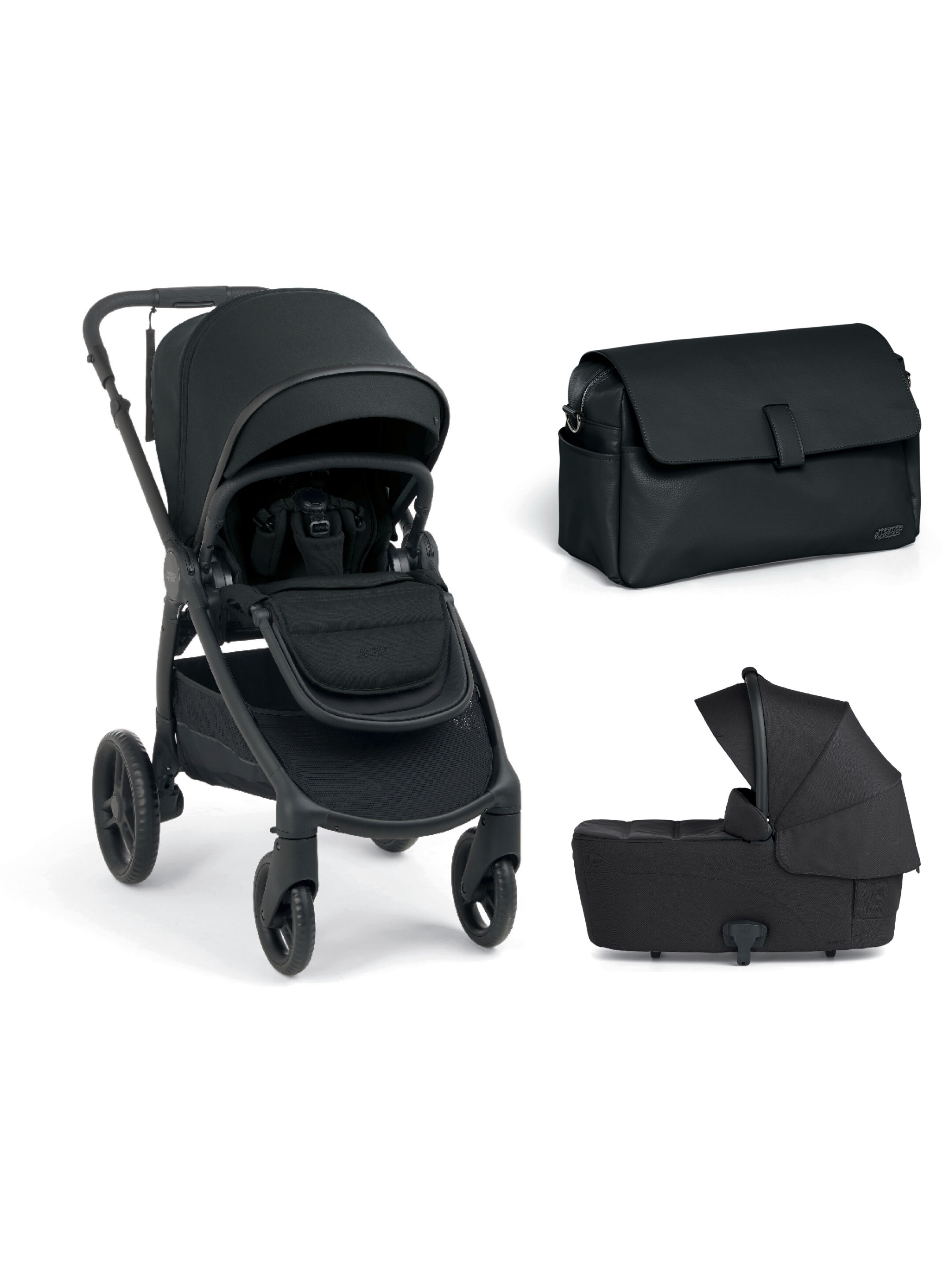 Ocarro 2 Pushchair and Carrycot Bundle with Stroller Organiser (3Pieces) - Eclipse