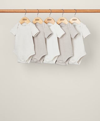 Welcome to the World Bodysuits (Pack of 5) - Sand