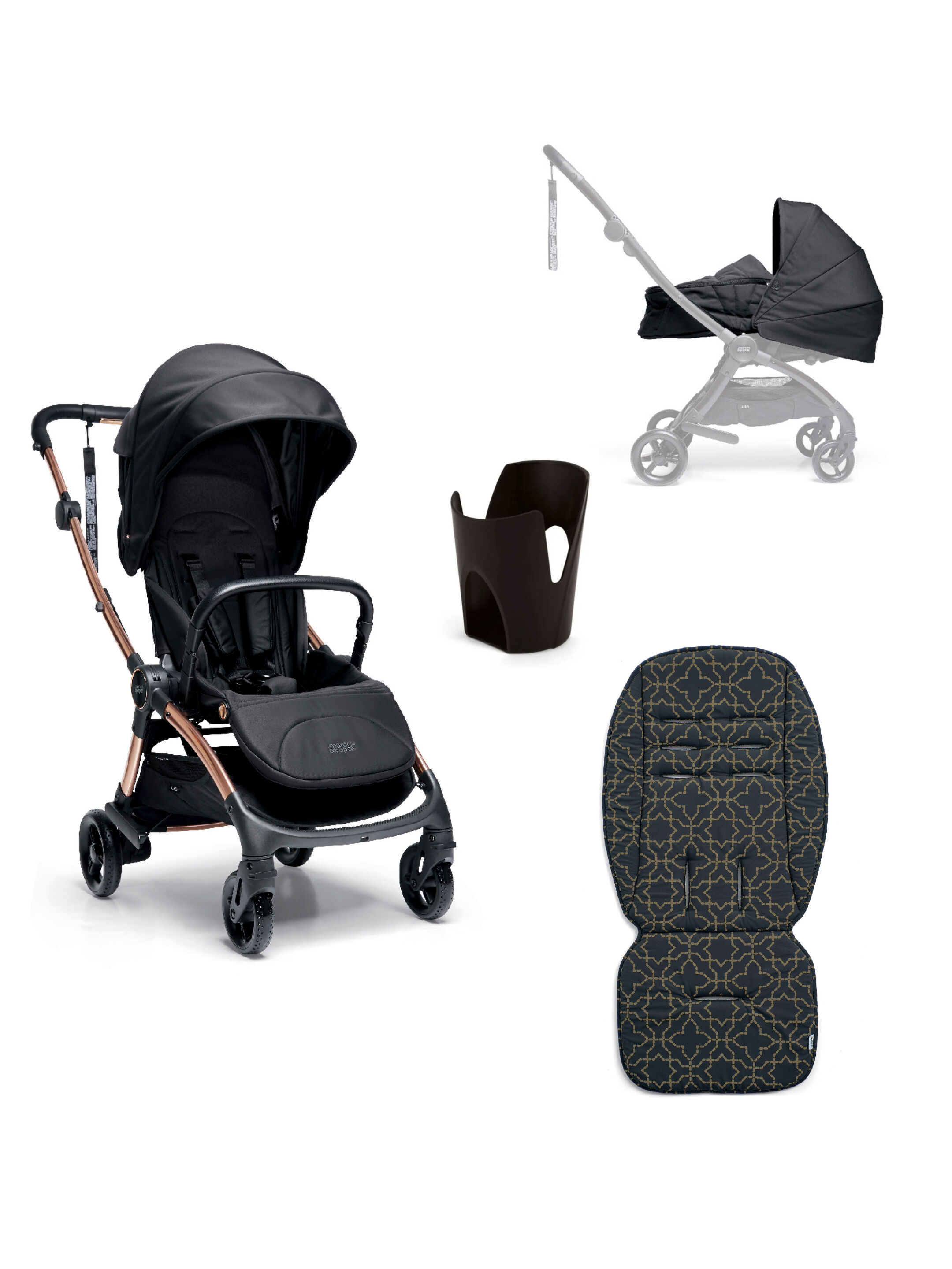 Airo 4 Piece Essentials Bundle - Rose Gold Frame with Black Newborn Pack  image number 1