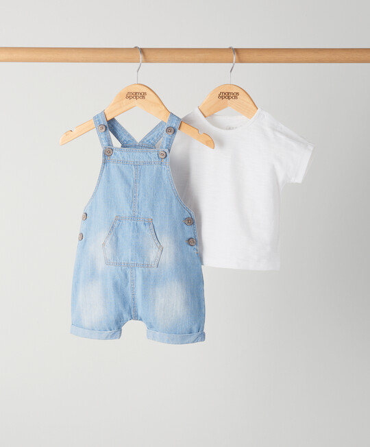 Buy Denim Dungaree Set - 2 Piece Set - Baby Boy Clothing Sets | Mamas & Papas UAE Buy Denim Dungaree Set - 2 Piece Set - Baby Boy Clothing Sets | Mamas & Papas UAE