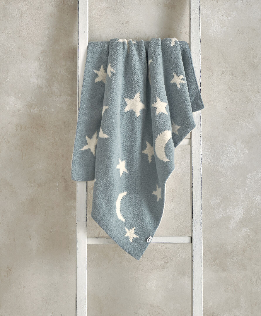 Chenille Blanket - Blue Moon/Star image number 1