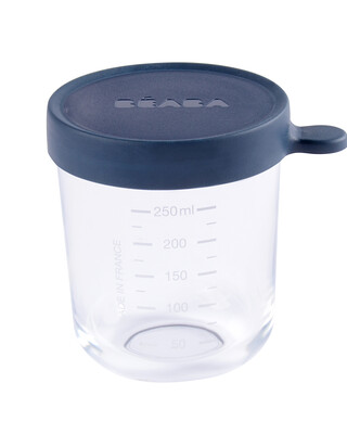 Beaba Conservation Jar Glass 250ml Dark Blue