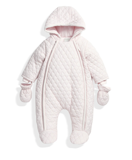 Quilted Pramsuit Pink- 6-9 months image number 1