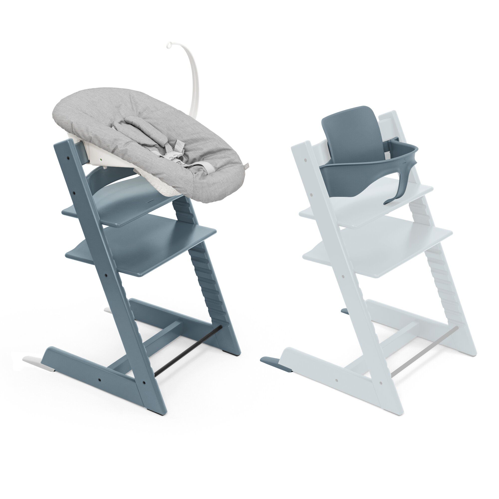 Stokke Tripp Trapp Chair + Baby & Newborn Set Bundle - Fjord Blue ( 3 pieces)