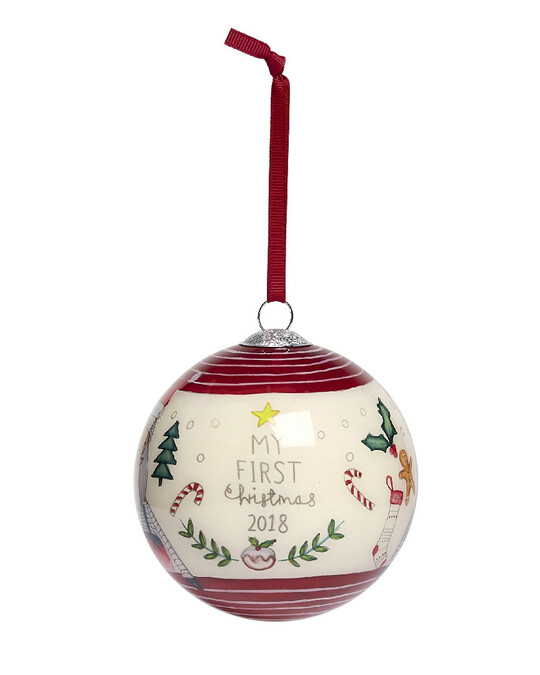 My First Christmas 2018 Bauble - Red image number 2