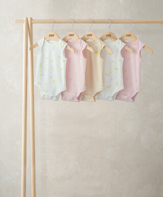 5 Pack Little Lemons S/Less Bodysuits