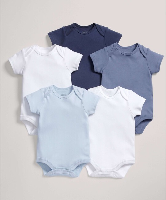 5 pack Mix Short Sleeve Bodysuits Blue- 12-18 months image number 1