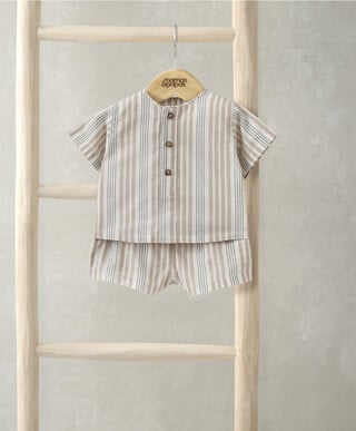 Woven Top & Shorts Outfit Set