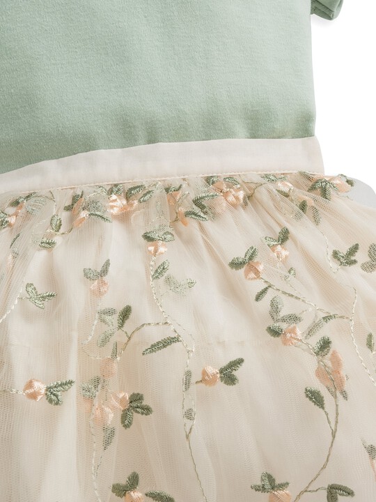 2 Piece Floral Embroidered Skirt & Blouse Set image number 5