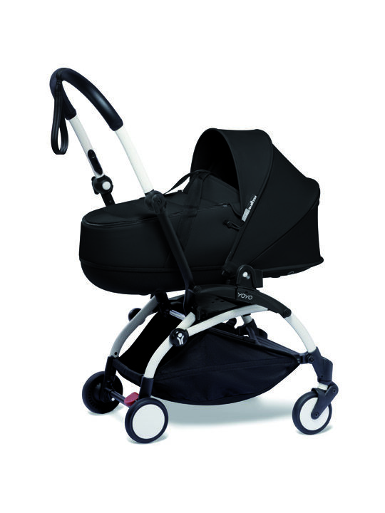YOYO2 Stroller White Frame with Black Bassinet image number 1