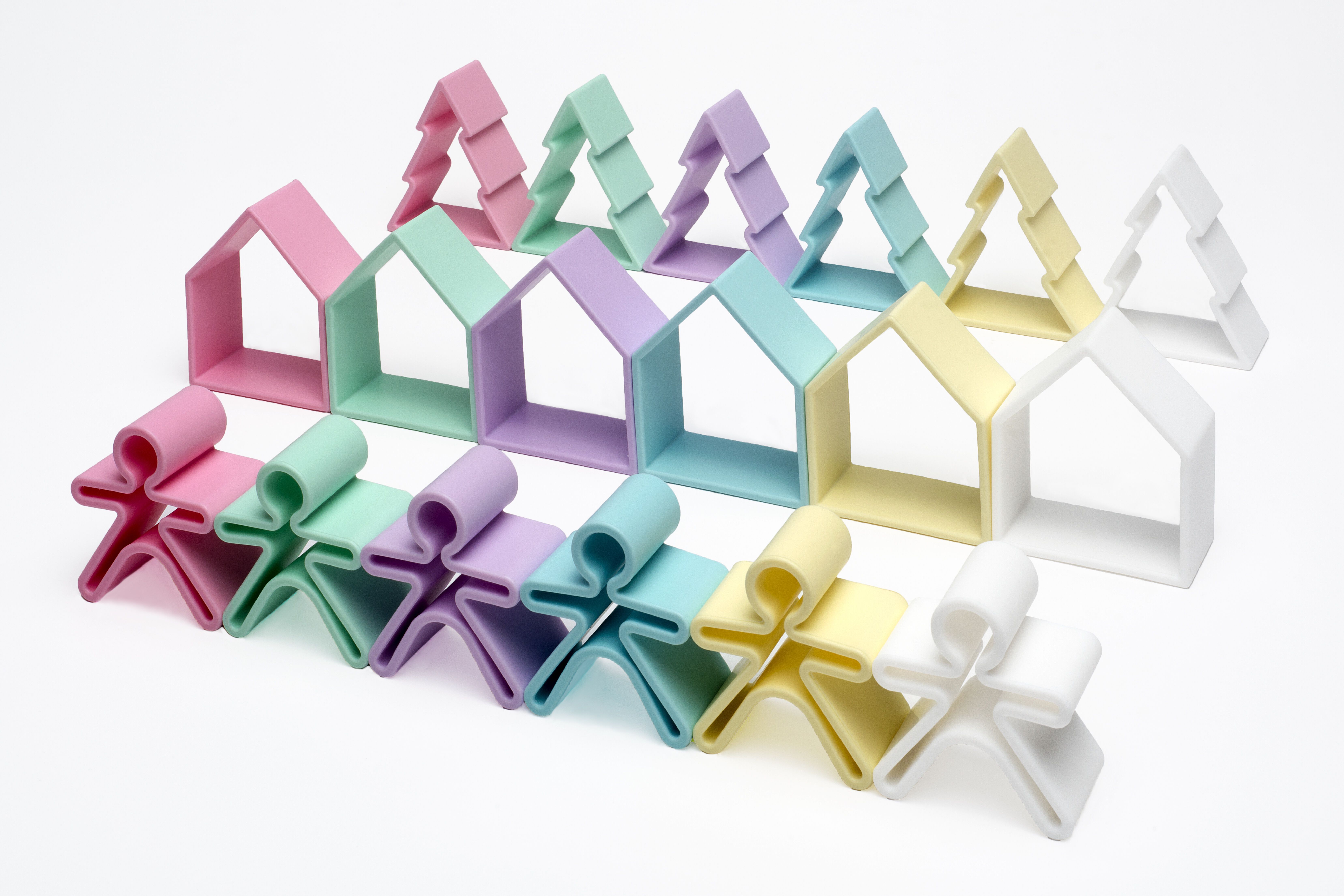 Dena 6 Kids + 6 Houses + 6 Trees Pastel