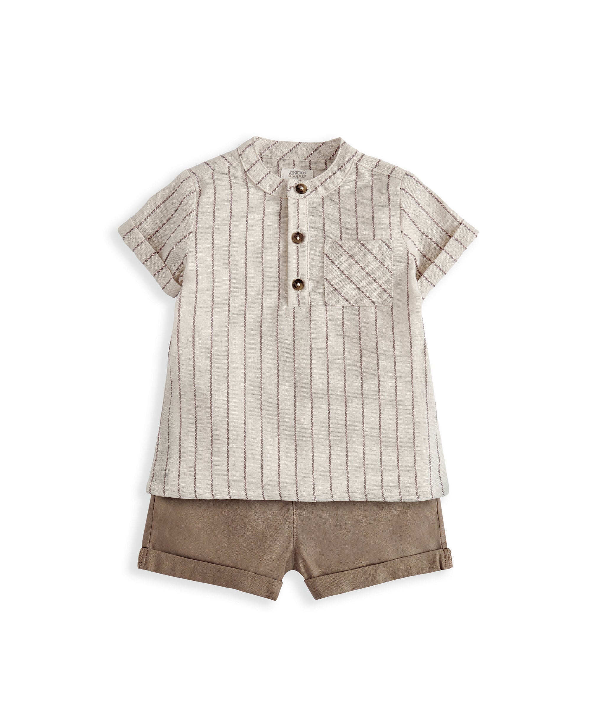 Rust Shirt & Shorts Outfit Set image number 2