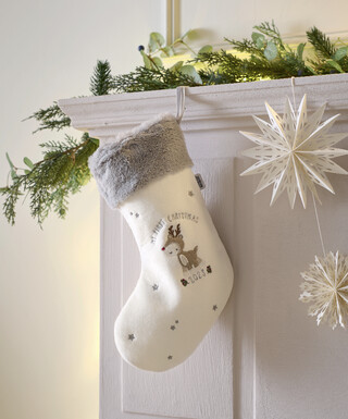 Baby's 1st Christmas Stocking - White