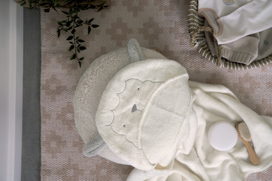 Hooded Baby Towel - Lamb image number 4