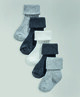 5 Pack Ribbed Socks Grey image number 1