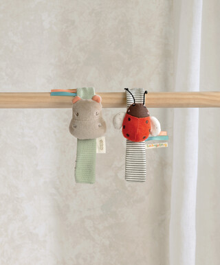 2PK Wrist Rattle - Hippo/ladybird
