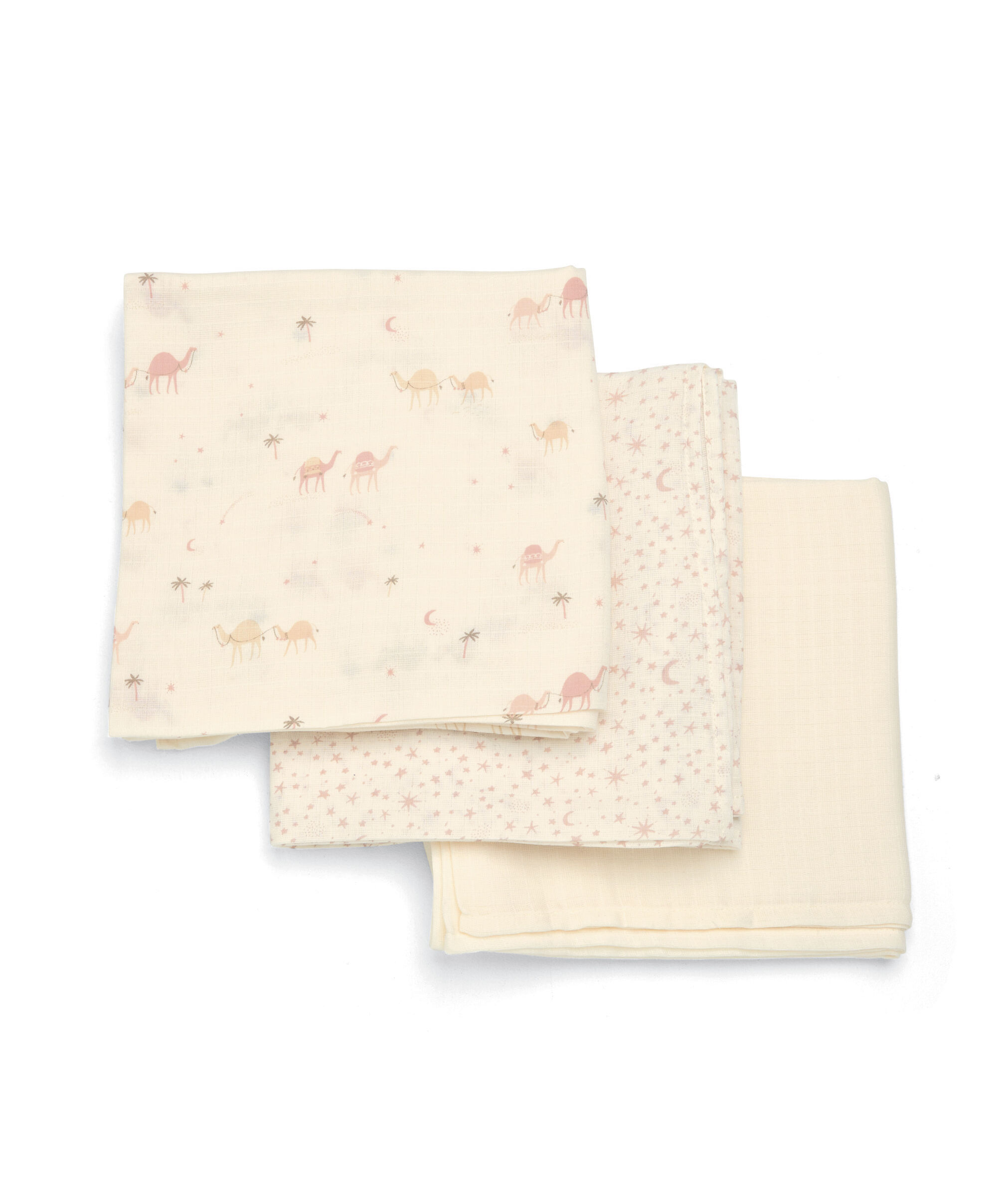 Large Muslin Squares ( 3 pack) - Camel Pink image number 2