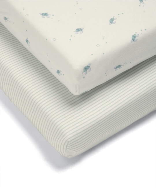 Turtle Cotbed Fitted Sheets - 2 Pack image number 1