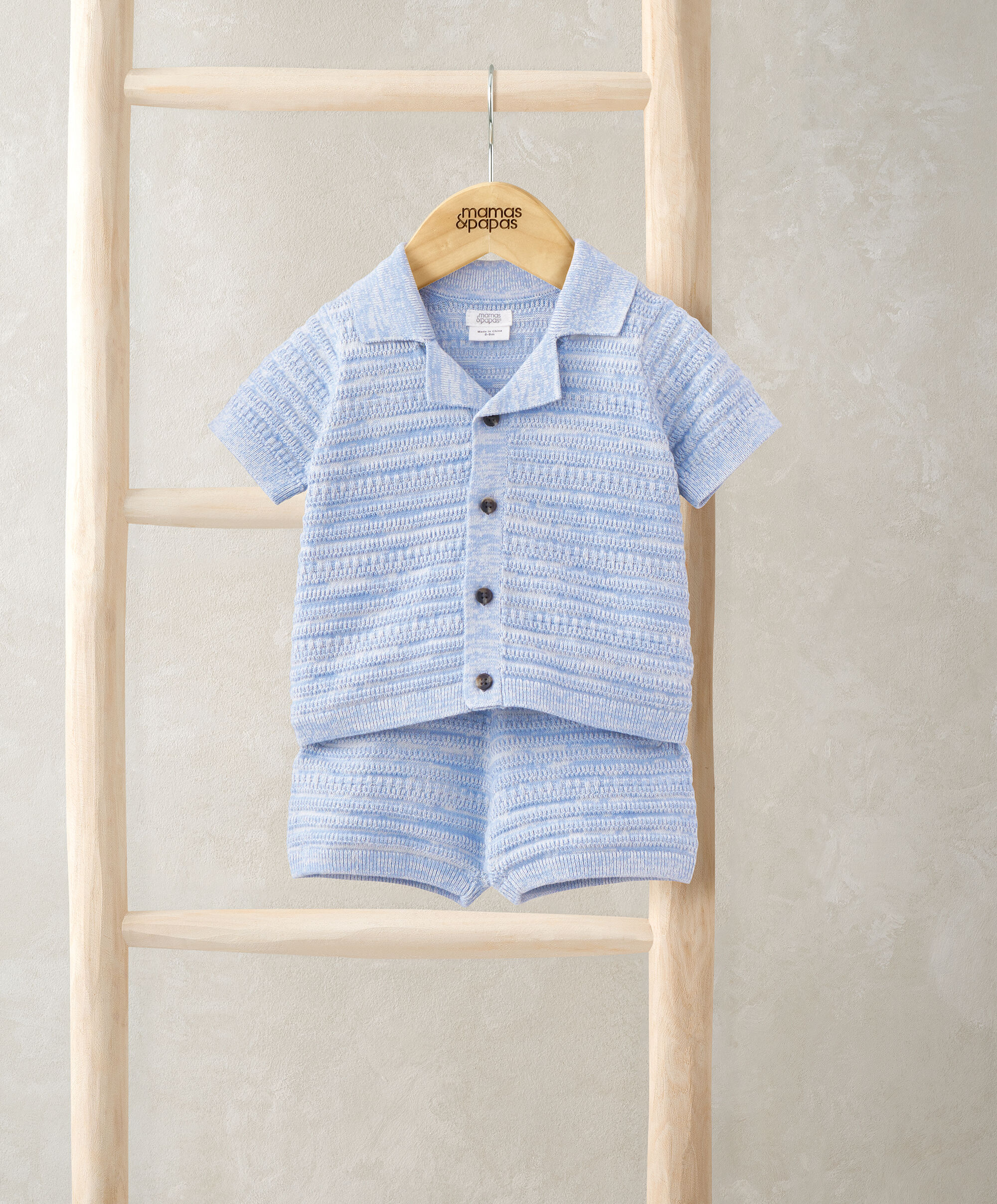 2 Piece Mix Knit Polo & Short Set image number 1
